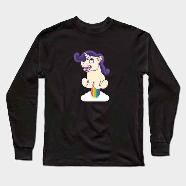 unicorn farting rainbow Long Sleeve T-Shirt by Giraroad